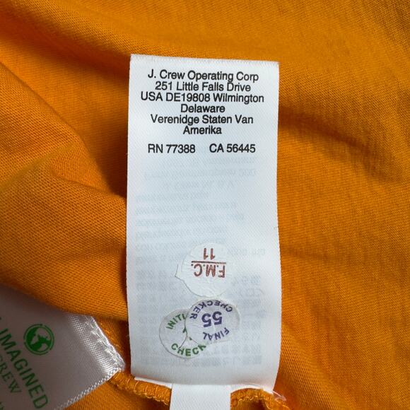 J.Crew Women’s Broken-in Jersey Puff Sleeve Eyelet Top Size Small Tangerine - Picture 7 of 10